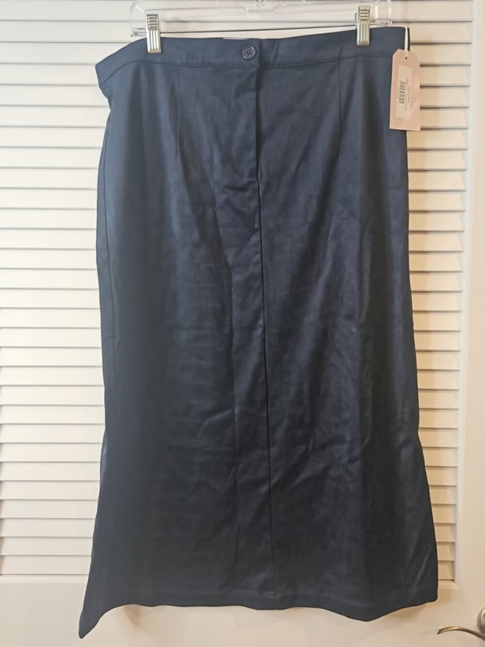 Navy Blue Suede Skirt by FiveOne